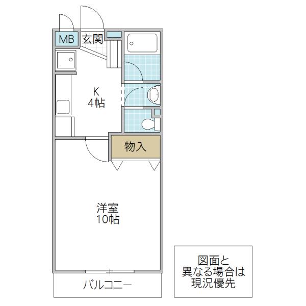 フォーライフグリーン C(1K/2階)の間取り写真