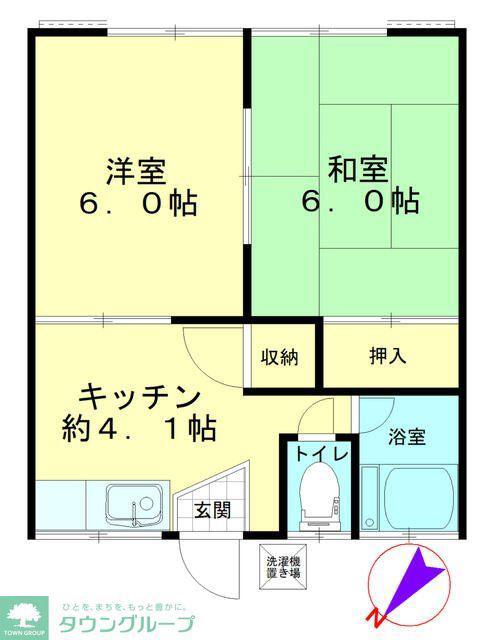 ブレス湘南(2K/1階)の間取り写真