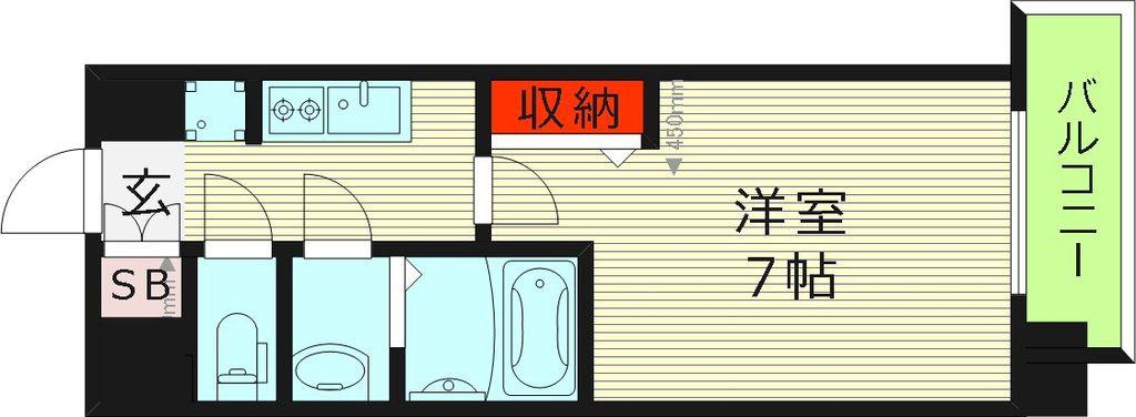 レシオス大阪城公園(1K/10階)の間取り写真