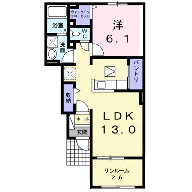 ロイヤル コート(1LDK/1階)の間取り写真