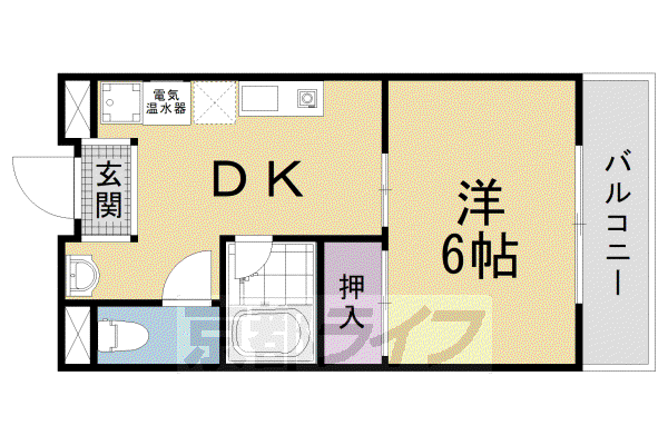 上原マンション(1DK/5階)の間取り写真