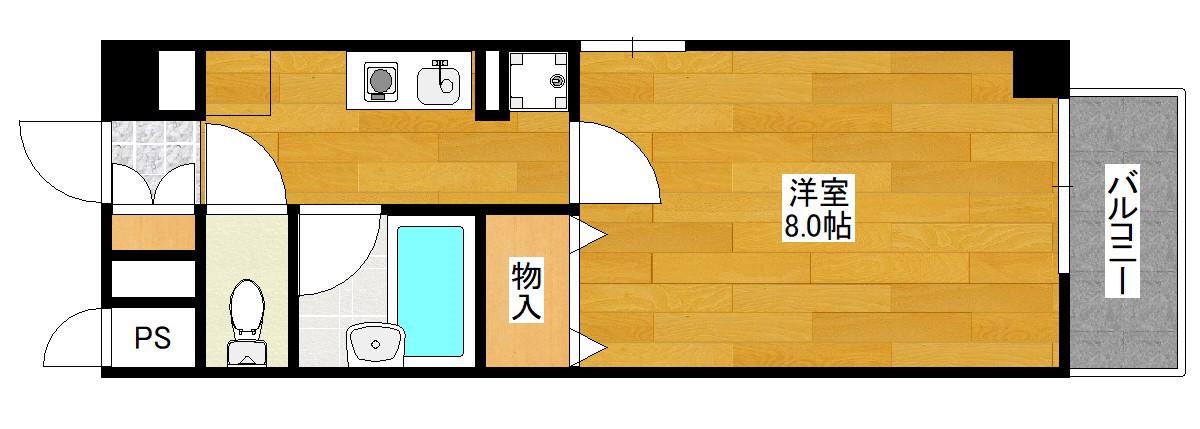 フェニックス穂波(1K/2階)の間取り写真