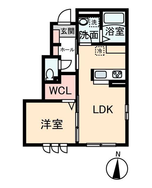 NO.FLAT(1LDK/1階)の間取り写真