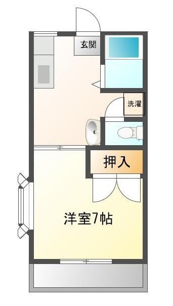 サンシティ我孫子(1DK/1階)の間取り写真
