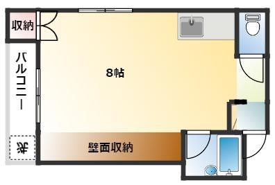 ピアッツァK(ワンルーム/3階)の間取り写真