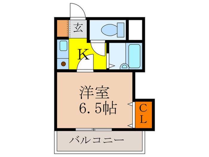 ポレール如月(1K/3階)の間取り写真