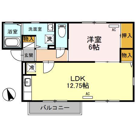 セジュールアイジョワ(1LDK/1階)の間取り写真