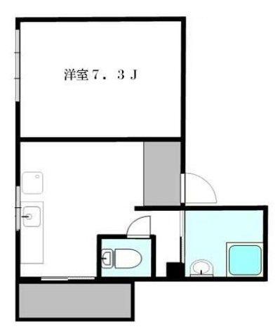 第5丸上ビル(1DK/2階)の間取り写真