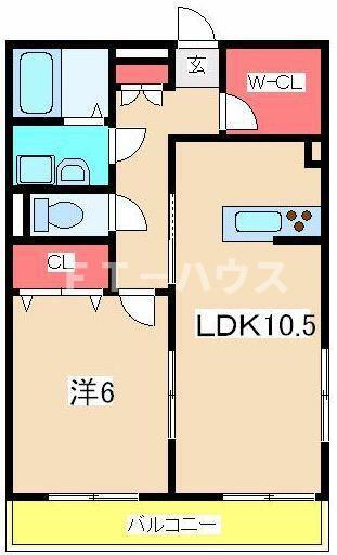 ソレーユ(1LDK/1階)の間取り写真