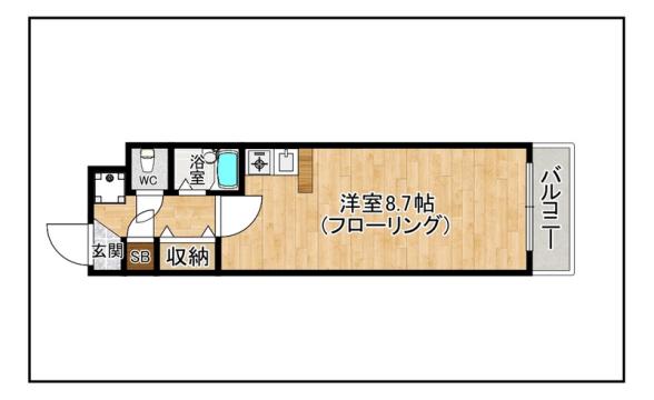 クレセール平和(ワンルーム/1階)の間取り写真