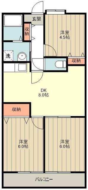 パッサージ富士見(3DK/3階)の間取り写真