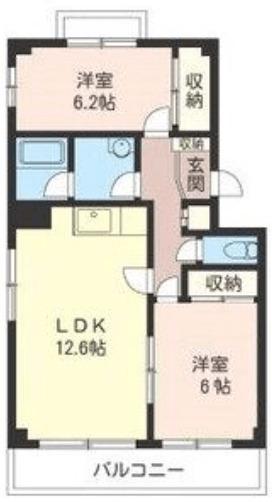 プリムローズ大島(2LDK/1階)の間取り写真