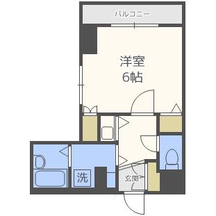エスポワールマンション天神南(1K/3階)の間取り写真
