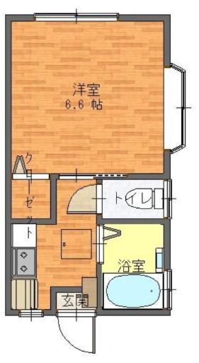 ルミエール宮寺(1K/1階)の間取り写真