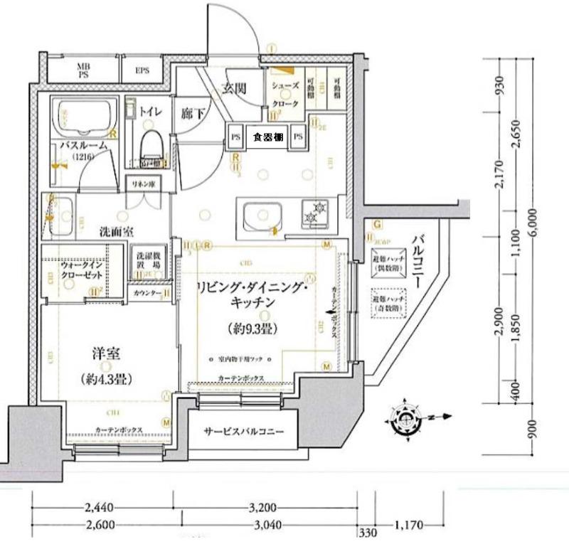 クリオ西日暮里ブライトマークス(1LDK/7階)の間取り写真