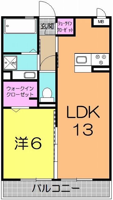 GLORIA(1LDK/3階)の間取り写真