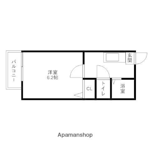 エーデルハイム原(1K/1階)の間取り写真