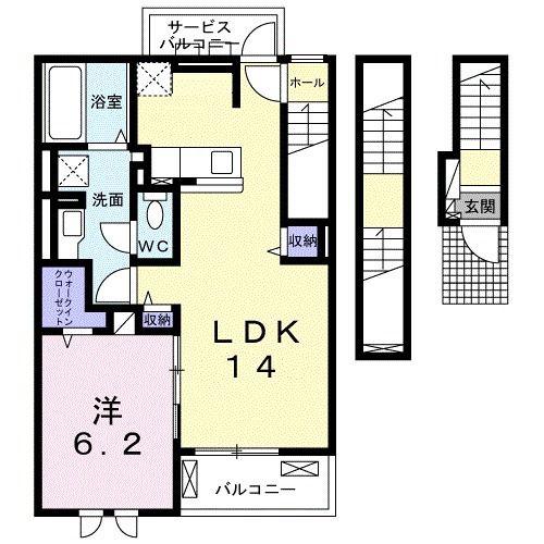 M・アーバンヒルズ府中(1LDK/3階)の間取り写真