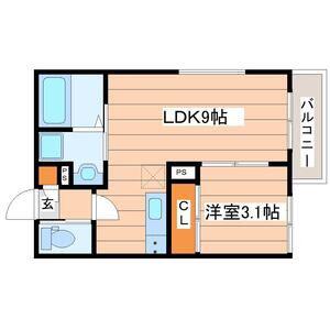 レクスト泉中央(1LDK/2階)の間取り写真