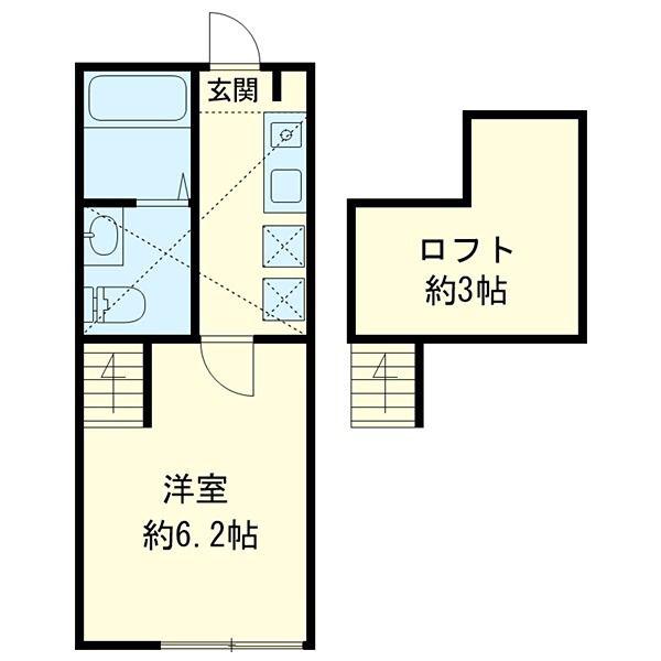 グラート大和中央(1K/2階)の間取り写真