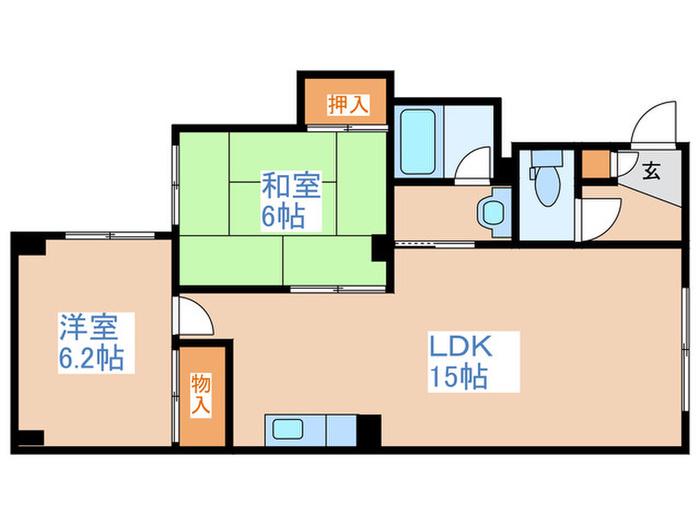 セリエス54(2LDK/4階)の間取り写真