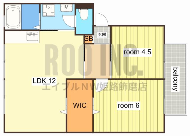ハイツしらさぎA棟(2LDK/2階)の間取り写真