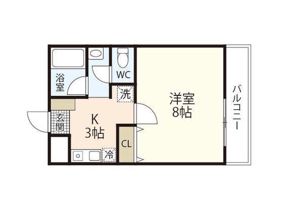 SUNHOUSE(1K/1階)の間取り写真