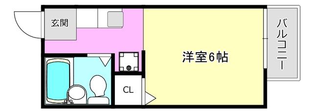 ル・レーブ(ワンルーム/1階)の間取り写真