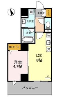 フォルテ福島(1LDK/2階)の間取り写真
