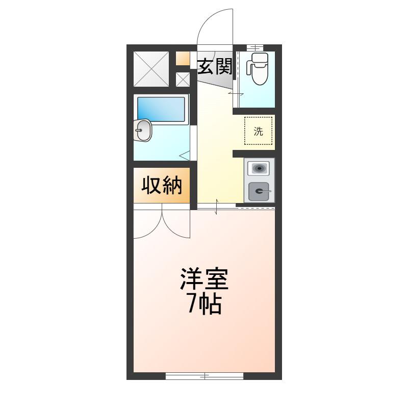 ブリリアント21(1K/2階)の間取り写真