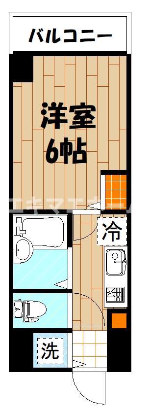 ガラシティ武蔵小杉(1K/3階)の間取り写真