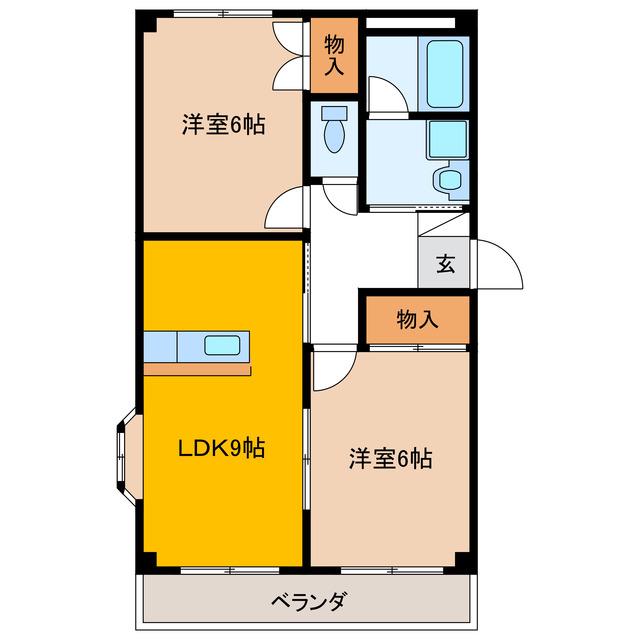 クレールICHIKAWA(2LDK/1階)の間取り写真