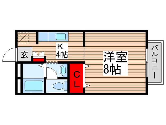 グランディール篠篭田(1K/1階)の間取り写真