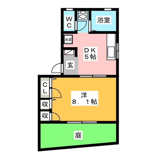 ナミハイツ(1DK/1階)の間取り写真
