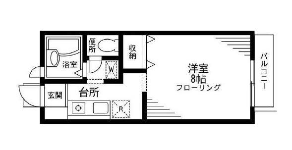 グランファームス(1K/2階)の間取り写真