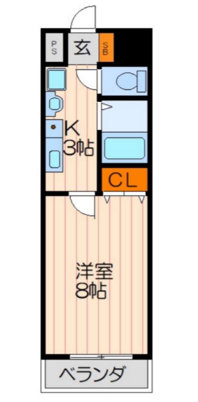 サンライズ大和田(1K/4階)の間取り写真