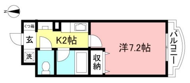 エスポアール平井(1K/3階)の間取り写真
