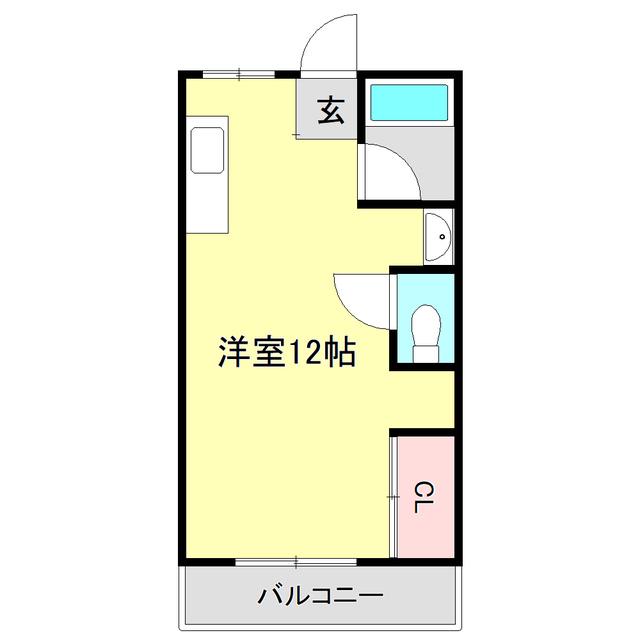 岩崎ハイツ(ワンルーム/2階)の間取り写真