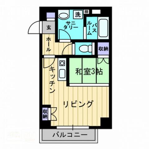 アディオ錦町(1LDK/4階)の間取り写真