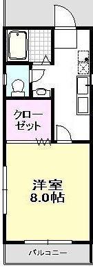 ビームVIII(1K/3階)の間取り写真