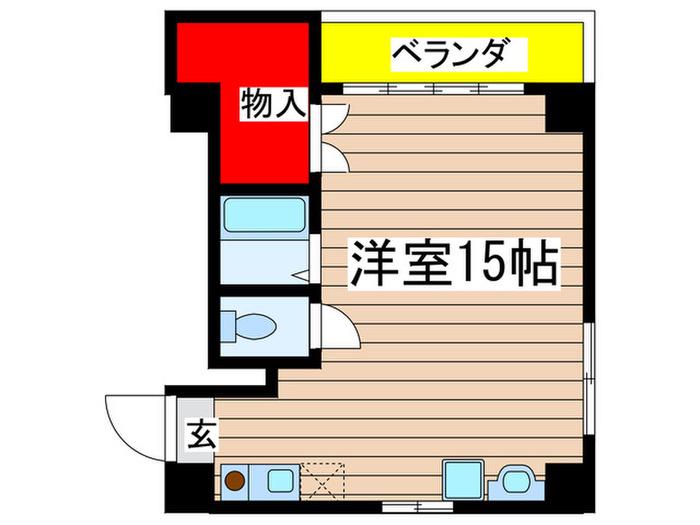 ドルフィン六番(ワンルーム/4階)の間取り写真