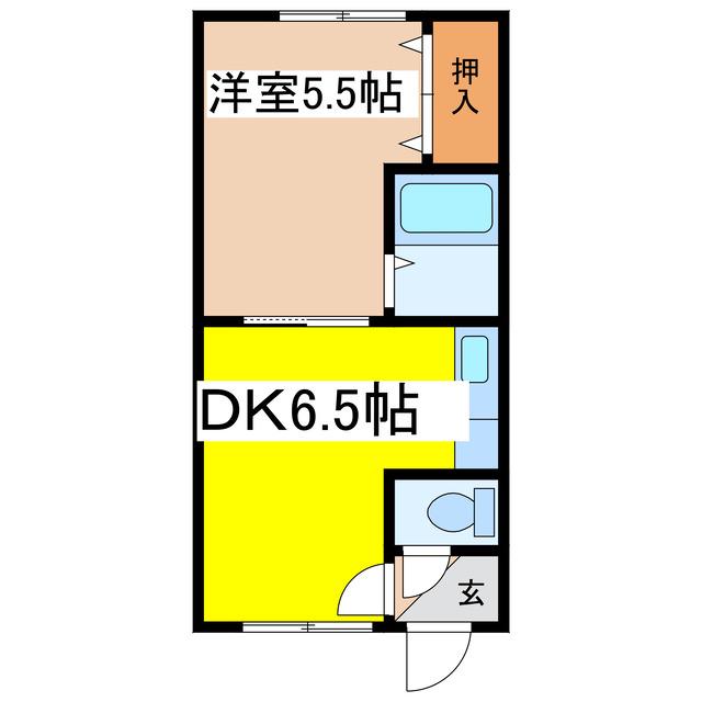 コーポミヤサカ(1DK/2階)の間取り写真