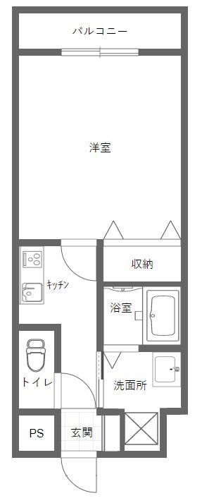 ファースト米山(1K/3階)の間取り写真