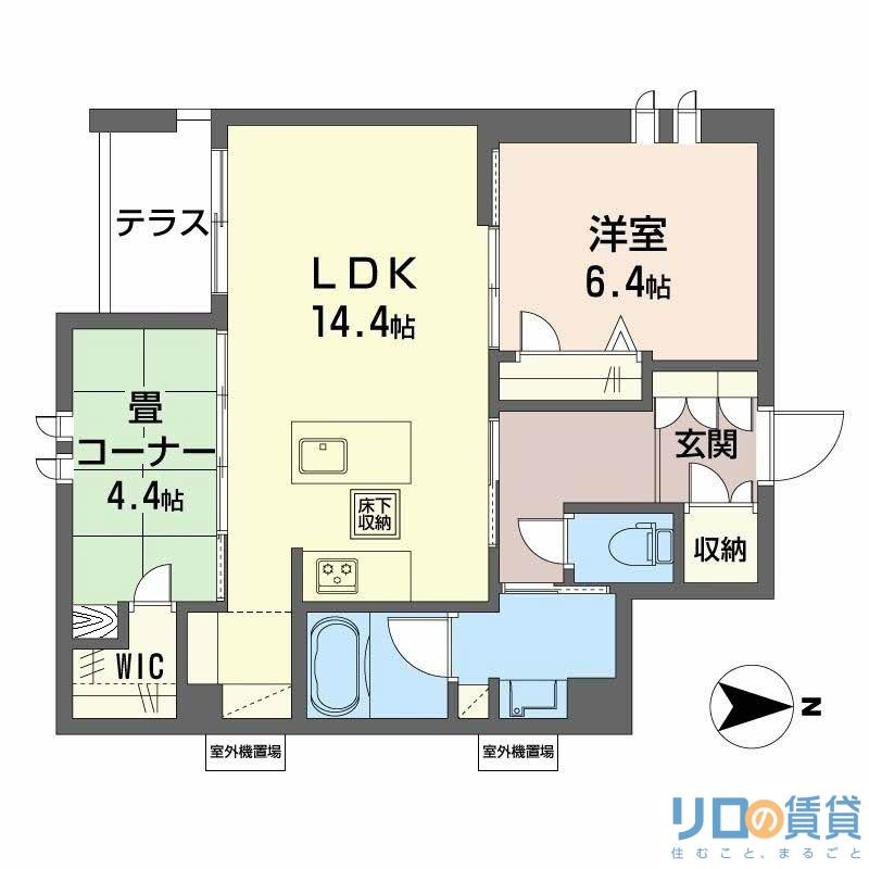 メゾンオリーブIII(2LDK/1階)の間取り写真