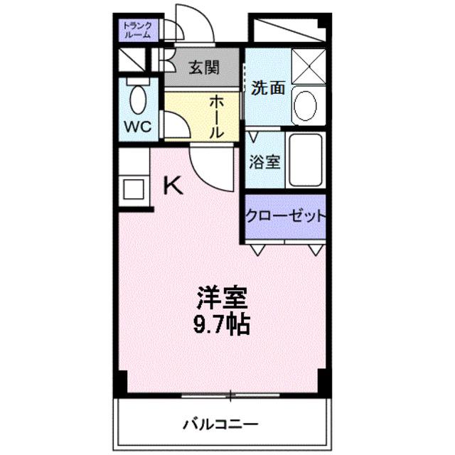 エレガント(ワンルーム/2階)の間取り写真