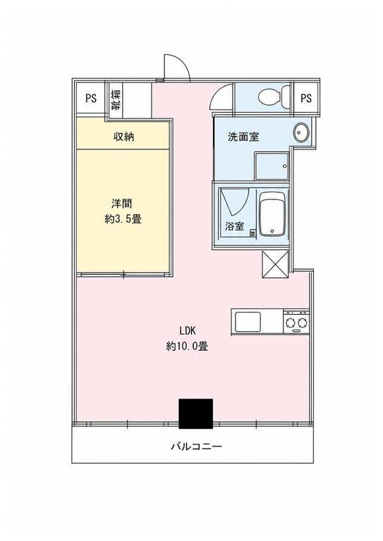 SLR吹上(1LDK/2階)の間取り写真
