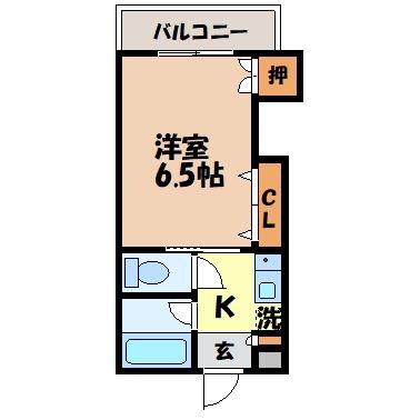 グローリィ・M(1K/3階)の間取り写真