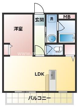 グランチェスタ(1LDK/2階)の間取り写真