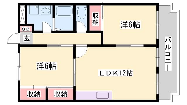 ベルエトワール(2LDK/3階)の間取り写真
