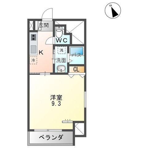 長町1丁目マンション(1K/4階)の間取り写真